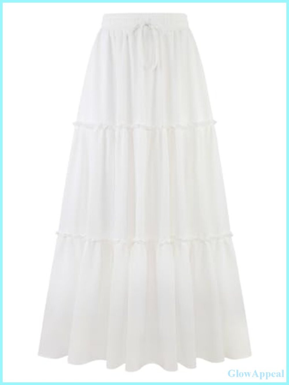 Women's Maxi Skirt High Waist Pleated Ruffle Boho Long Skirt Flow with Pockets